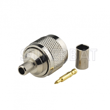 N Plug Male Connector Straight Crimp LMR240