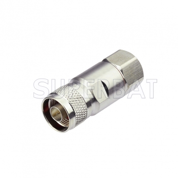 Zinc Alloy N Plug Male Straight Clamp Connector for 1/2 inch Corrugated Copper Cable