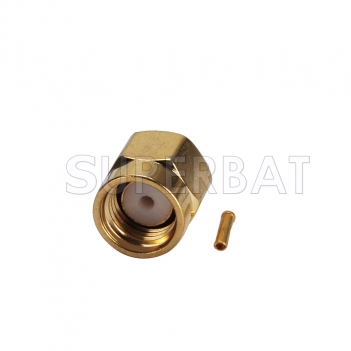 Superbat RP-SMA Plug female straight solder rf connector for semi-rigid RG405 0.086" cable