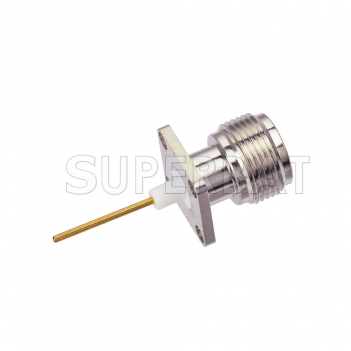 N Jack Female Connector Straight 4 Hole Flange Solder