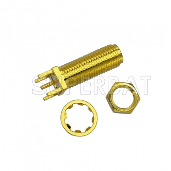 Customized Type SMA Female Jack PCB Mount Connector Total length 22mm Thread length 17mm