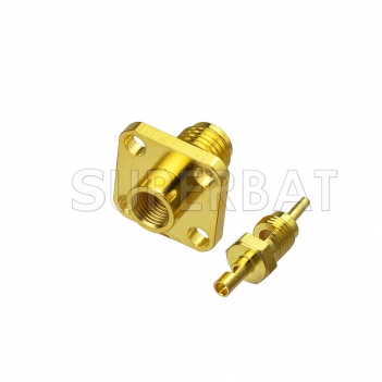 SMA Female 4 Hole Flange Panel Connector for 1.13 Cable