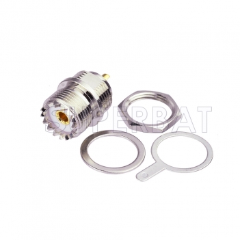 UHF Jack Female Connector Straight Bulkhead Solder