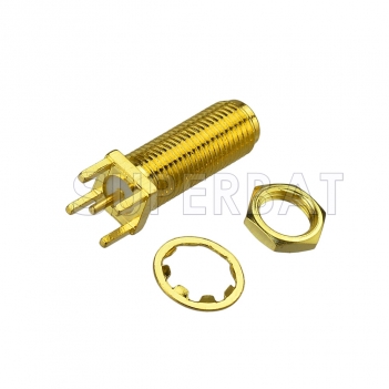 Customized Type SMA Female Jack PCB Mount Connector Total length 22mm Thread length 17mm