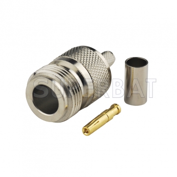 N Jack Female Straight Crimp Coaxial Connector for LMR200 Cable