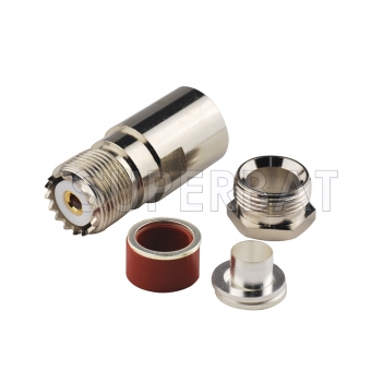 UHF Jack Female Connector Straight Clamp LMR-400