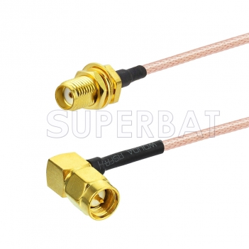 SMA Male Right Angle to SMA Female Bulkhead Cable Using RG178 Coax