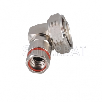 7/16 DIN Plug Male Connector Right Angle Clamp 1/2 inch Superflexible 