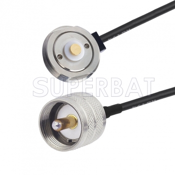 NMO Mount Connector to UHF Straight Plug Cable Using RG58 Coax