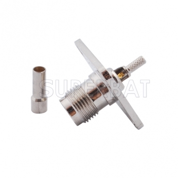 RF Connectors TNC Female/Jack 4 hole Panel Mount Connector Crimp Type for RG316 Coaxial Cable