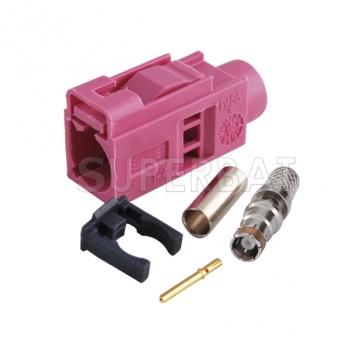 Superbat Fakra Violet Code H Female Connector for RG58 LMR195