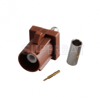 Superbat Fakra F Brown /8011 male connector TV2 for RG316 RG174 LMR100