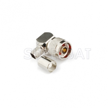 N Plug Male Connector Right Angle Crimp LMR-400