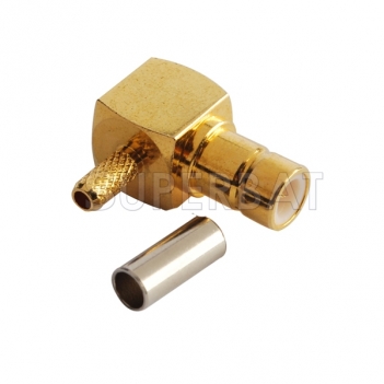 75Ohm SMB Male Right Angle Crimp Connector for RG179