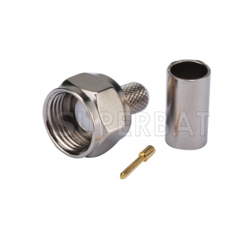 F Plug Male Connector Straight Crimp LMR-195