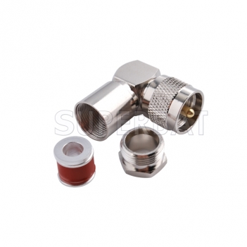 UHF Plug Male Connector Right Angle Clamp LMR-400
