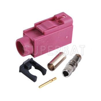 Superbat Fakra Violet Code H Female Connector for RG58 LMR195