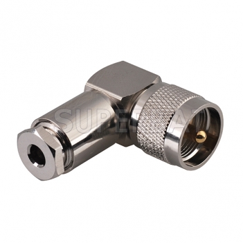 UHF Plug Male Connector Right Angle Clamp LMR-195