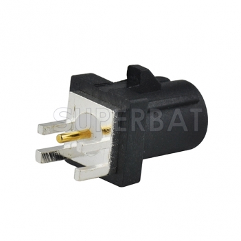 Black FAKRA A Male Plug Straight PCB Mount Connector