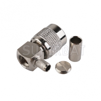 TNC Plug Male Connector Right Angle Crimp LMR-195