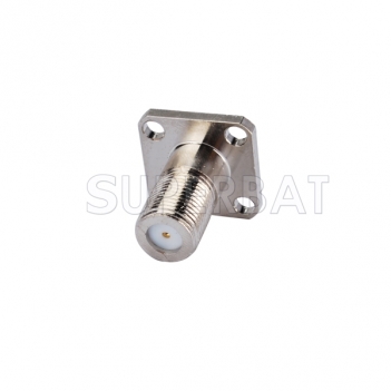 F Jack Female Connector Straight 4 Hole Flange Solder