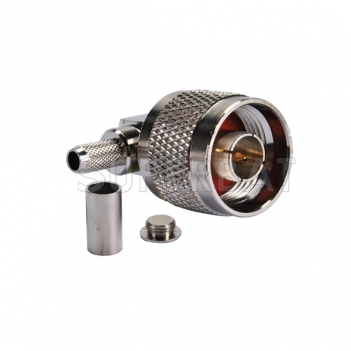 N Plug Male Connector Right Angle Crimp LMR-195,RG58,RG142,RG400