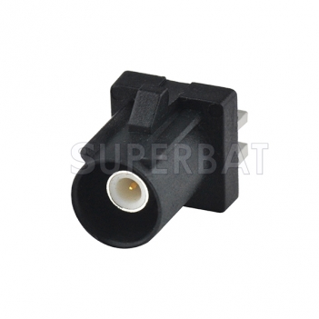 Black FAKRA A Male Plug Straight PCB Mount Connector