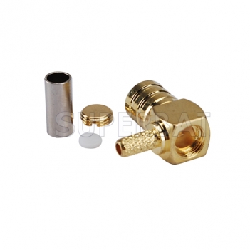 Gold Plated SMB Female Plug Right Angle RF Coaxial Connector for RG316 RG174