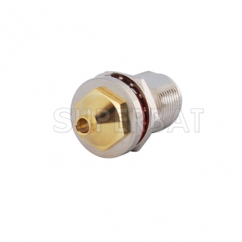 N Jack Female Connector Straight Bulkhead With O-Ring Solder for Semi-Rigid .141" RG402 Cable