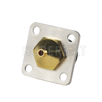 N Jack Female Connector Straight 4 Hole Flange Solder for Semi-Rigid .086" RG405 Cable