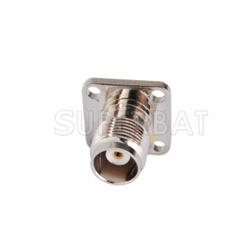 TNC Jack Female Connector Straight 4 Hole Flange Solder