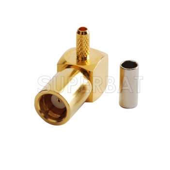 75Ohm SMB Female Plug Right Angle Crimp Connector for RG179