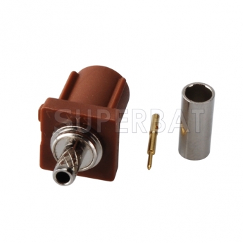 Superbat Fakra F Brown /8011 male connector TV2 for RG316 RG174 LMR100