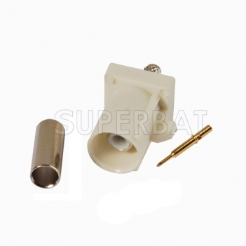 Superbat Fakra Male Plug Connector White /9001 Radio With Phantom crimp RG316 RG174