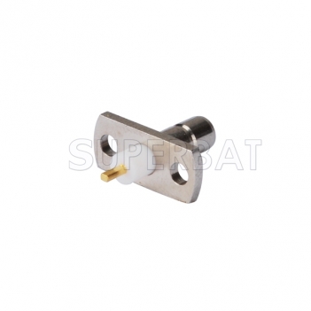 SMB Jack Male 2 Hole Flange Straight Insulator Solder Connector