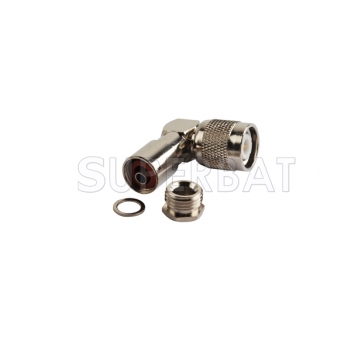 TNC Plug Male Connector Right Angle Clamp LMR-195