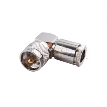 UHF Plug Male Connector Right Angle Clamp LMR-400