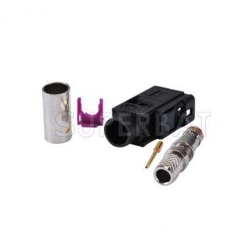 Superbat Fakra Code A Black female connector for cable LMR195 RG58