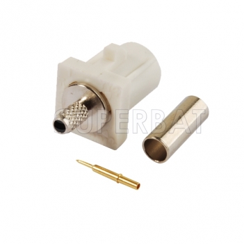 Superbat Fakra Male Plug Connector White /9001 Radio With Phantom crimp RG316 RG174