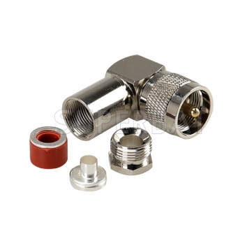 UHF Plug Male Connector Right Angle Clamp LMR-300