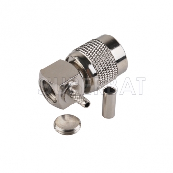 TNC Plug Male Connector Right Angle Crimp RG316