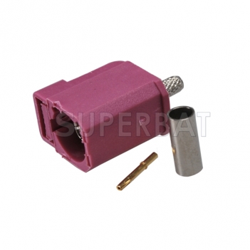 Superbat Fakra H Violet crimp female connector for GPS Telematics Satellite