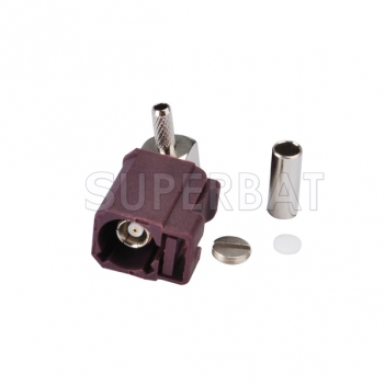 Superbat Fakra D Violet female right angle connecntor for cable RG316 RG174