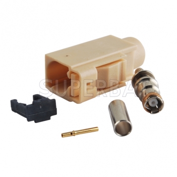 Fakra crimp Jack connector Code I- Beige for Bluetooth for RG58 LMR195 Cable