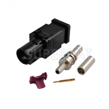 Superbat Fakra A crimp Plug male connector for Radio Without Phantom supply long version