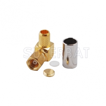 SMC Plug Female Connector Right Angle Crimp for LMR-195