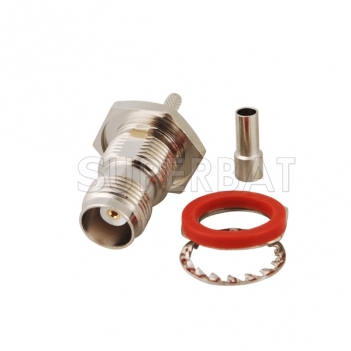 TNC Jack Female Connector Straight Bulkhead With O-Ring Crimp RG316 RG179 RG174