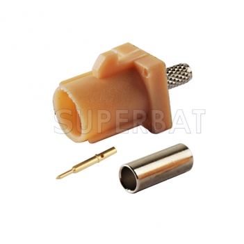 Superbat Fakra Crimp BLUETOOTH BEIGE FAKRA CONNECTOR MALE for RG316 RG174 LMR100