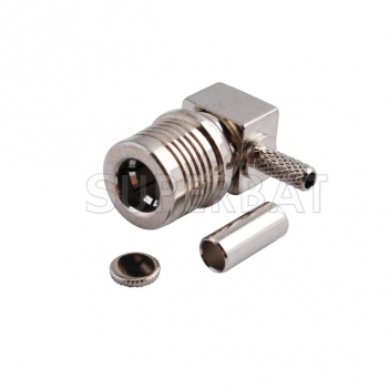 QMA Plug Male Connector  Right Angle Crimp for RG316