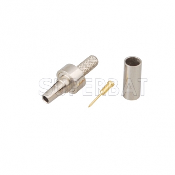 CRC9 Plug Male Connector  Straight None Crimp RG316